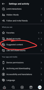 Instagram setting to increase profile visits